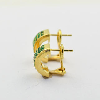 Ohrstecker mit Clipmechanik aus Gelbgold mit Tsavorit