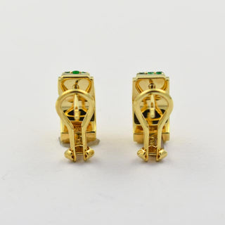 Ohrstecker mit Clipmechanik aus Gelbgold mit Tsavorit