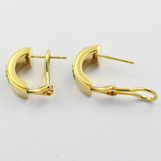Ohrstecker mit Clipmechanik aus Gelbgold mit Tsavorit