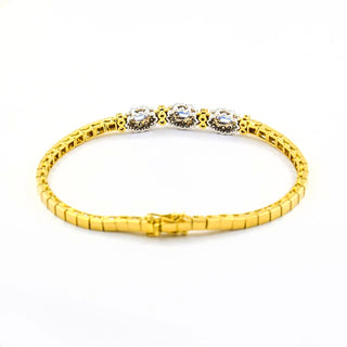 Saphirarmband aus Gelbgold mit Brillant