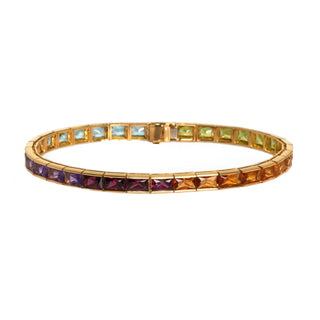 Armband der Marke STERN aus Gelbgold mit Topas, Amethyst und Granat