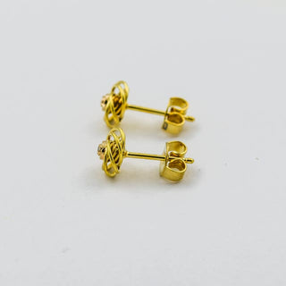 Diamantohrstecker aus Gelbgold