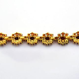 Granatarmband aus Gelbgold, gebraucht