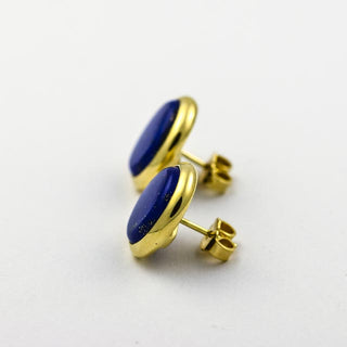 Ohrstecker aus Gelbgold mit Lapislazuli