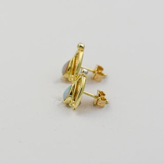 Ohrstecker aus Gelbgold mit Opal und Diamant