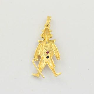 Rubinanhänger Clown aus Gelbgold mit Saphir und Diamant