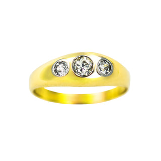 Brillantring aus Gelb- und Weißgold