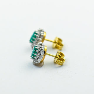 Christ Smaragdohrstecker aus Gelb- und Weißgold mit Brillant