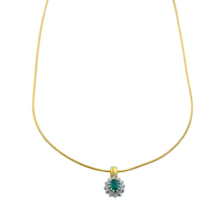 Christ Kette mit Smaragdanhänger aus Gelb- und Weißgold mit Brillant