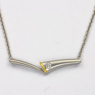 Brillantcollier aus Platin/Gold, neuwertig