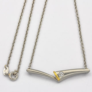 Brillantcollier aus Platin/Gold, neuwertig