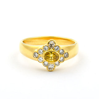 Diamantring aus Gelbgold mit Brillant