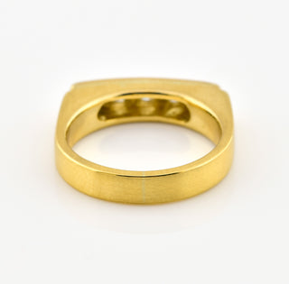 Allianzring aus 750 Gelb- und Weißgold mit Diamant, nachhaltiger second hand Schmuck perfekt aufgearbeitet