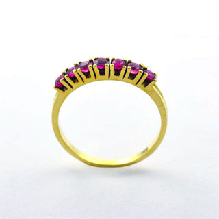 Rubinring aus 585 Gelbgold, nachhaltiger second hand Schmuck perfekt aufgearbeitet