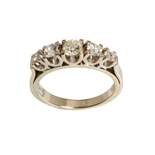 Diamantring aus 585 Weißgold, nachhaltiger second hand Schmuck perfekt aufgearbeitet