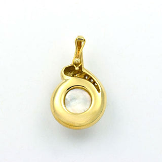 An-/Einhänger aus 585 Gelb- und Weißgold mit Perle und Diamant, nachhaltiger second hand Schmuck perfekt aufgearbeitet