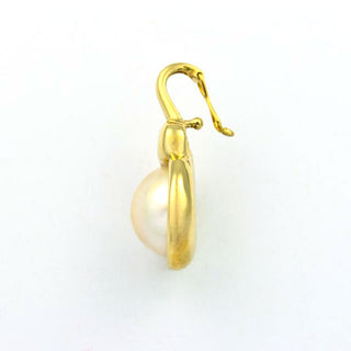 An-/Einhänger aus 585 Gelb- und Weißgold mit Perle und Diamant, nachhaltiger second hand Schmuck perfekt aufgearbeitet