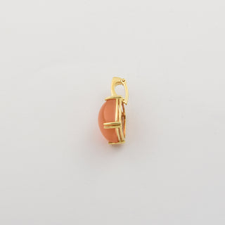 An-/Einhänger aus 585 Gelbgold mit Mondstein und Brillant, nachhaltiger second hand Schmuck perfekt aufgearbeitet