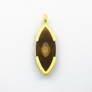 An-/Einhänger aus 585 Gelbgold mit Rauchquarz und Citrin, nachhaltiger second hand Schmuck perfekt aufgearbeitet