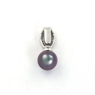 An-/Einhänger aus 585 Weißgold mit Perle und Diamant, nachhaltiger second hand Schmuck perfekt aufgearbeitet