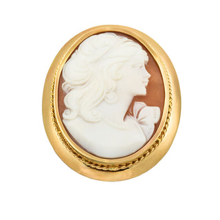 Anhänger/Brosche aus 585 Gelbgold mit Kamee/Gemme, nachhaltiger second hand Schmuck perfekt aufgearbeitet