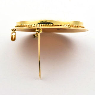 Anhänger/Brosche aus 585 Gelbgold mit Kamee/Gemme, nachhaltiger second hand Schmuck perfekt aufgearbeitet