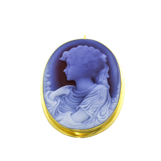 Anhänger/Brosche aus 585 Gelbgold mit Kamee/Gemme, nachhaltiger second hand Schmuck perfekt aufgearbeitet