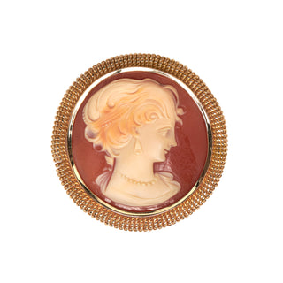 Anhänger/Brosche aus 750 Gelbgold mit Kamee/Gemme, nachhaltiger second hand Schmuck perfekt aufgearbeitet