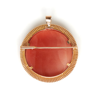 Anhänger/Brosche aus 750 Gelbgold mit Kamee/Gemme, nachhaltiger second hand Schmuck perfekt aufgearbeitet