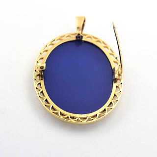 Anhänger/Brosche aus 375 Rotgold mit Achat, nachhaltiger second hand Schmuck perfekt aufgearbeitet