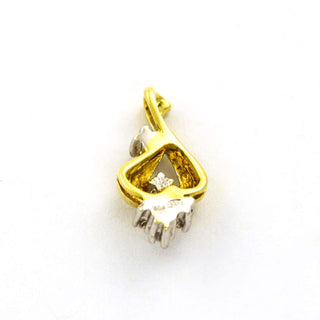 Diamantanhänger aus 585 Gelb- und Weißgold, nachhaltiger second hand Schmuck perfekt aufgearbeitet