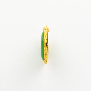 Anhänger aus 750 Gelb- und Weißgold mit Jade und Brillant, nachhaltiger second hand Schmuck perfekt aufgearbeitet