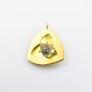 Anhänger aus 585 Gelb- und Weißgold mit Saphir und Brillant, nachhaltiger second hand Schmuck perfekt aufgearbeitet