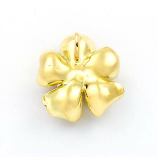 Saphiranhänger Blüte aus 750 Gelb- und Weißgold mit Brillant, nachhaltiger second hand Schmuck perfekt aufgearbeitet