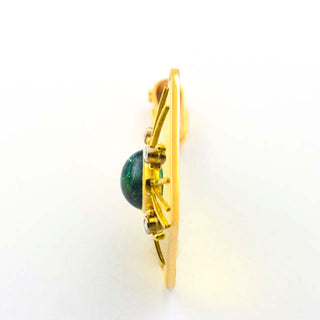 Anhänger aus 750 Gelb- und Weißgold mit Turmalin und Brillant, nachhaltiger second hand Schmuck perfekt aufgearbeitet