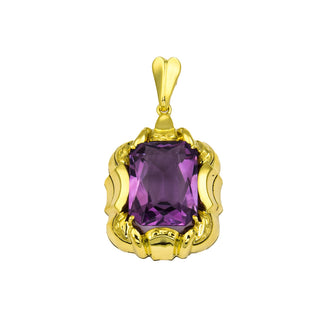 Amethystanhänger aus 585 Gelbgold, nachhaltiger second hand Schmuck perfekt aufgearbeitet
