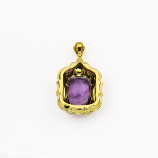 Amethystanhänger aus 585 Gelbgold, nachhaltiger second hand Schmuck perfekt aufgearbeitet