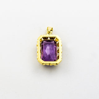 Anhänger aus 585 Gelbgold mit Amethyst, nachhaltiger second hand Schmuck perfekt aufgearbeitet