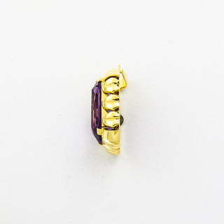 Anhänger aus 585 Gelbgold mit Amethyst, nachhaltiger second hand Schmuck perfekt aufgearbeitet