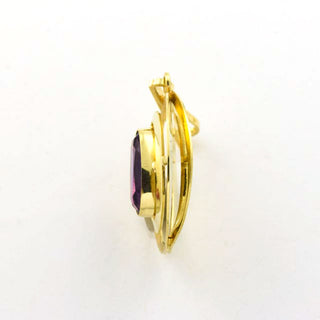Anhänger aus 585 Gelbgold mit Amethyst, nachhaltiger second hand Schmuck perfekt aufgearbeitet