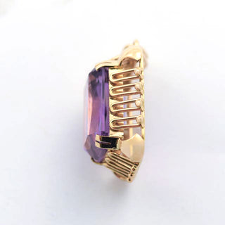 Anhänger aus 585 Gelbgold mit Amethyst, nachhaltiger second hand Schmuck perfekt aufgearbeitet