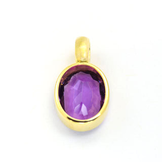 Anhänger aus 585 Gelbgold mit Amethyst, nachhaltiger second hand Schmuck perfekt aufgearbeitet