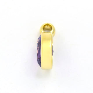 Anhänger aus 585 Gelbgold mit Amethyst, nachhaltiger second hand Schmuck perfekt aufgearbeitet