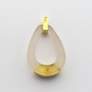 Anhänger aus 585 Gelbgold mit Bergkristall und Diamant, nachhaltiger second hand Schmuck perfekt aufgearbeitet