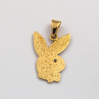 Anhänger Bunny aus 585 Gelbgold mit Brillant, nachhaltiger second hand Schmuck perfekt aufgearbeitet