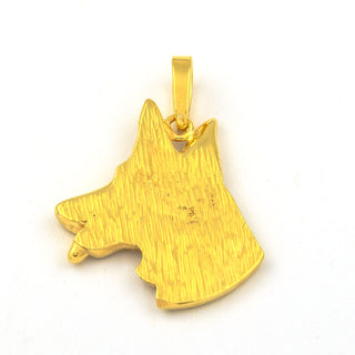 Anhänger Hund aus 585 Gelbgold mit Brillant, nachhaltiger second hand Schmuck perfekt aufgearbeitet