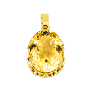 Anhänger aus 585 Gelbgold mit Citrin, nachhaltiger second hand Schmuck perfekt aufgearbeitet