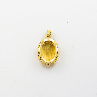 Anhänger aus 585 Gelbgold mit Citrin, nachhaltiger second hand Schmuck perfekt aufgearbeitet