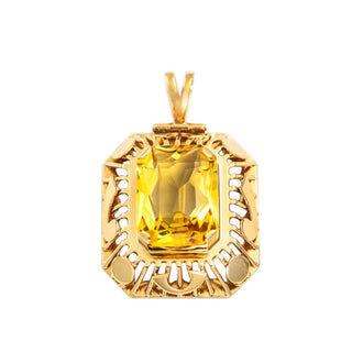 Anhänger aus 585 Gelbgold mit Citrin, nachhaltiger second hand Schmuck perfekt aufgearbeitet
