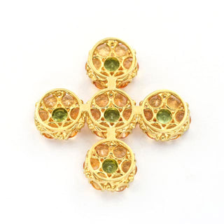 Anhänger aus 750 Gelbgold mit Citrin und Peridot, nachhaltiger second hand Schmuck perfekt aufgearbeitet